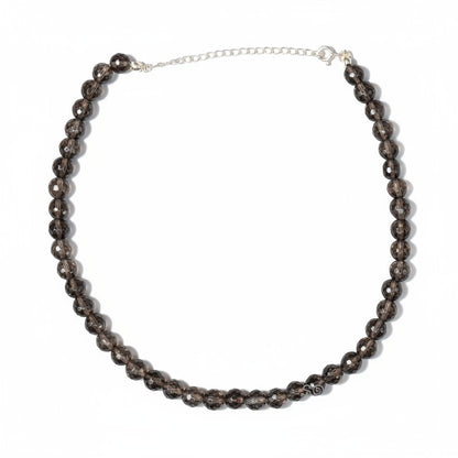 Faceted Smoky Quartz Beaded Necklace