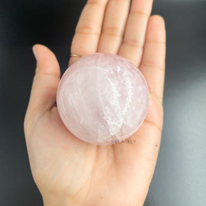smooth rose quartz stone ball