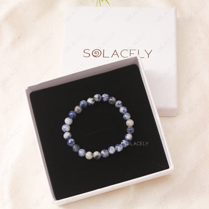 Sodalite Crystal 6mm Beads Bracelet in gift box