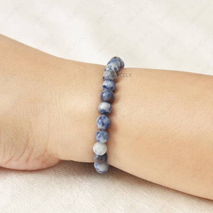 Sodalite Crystal 6mm Beads Bracelet