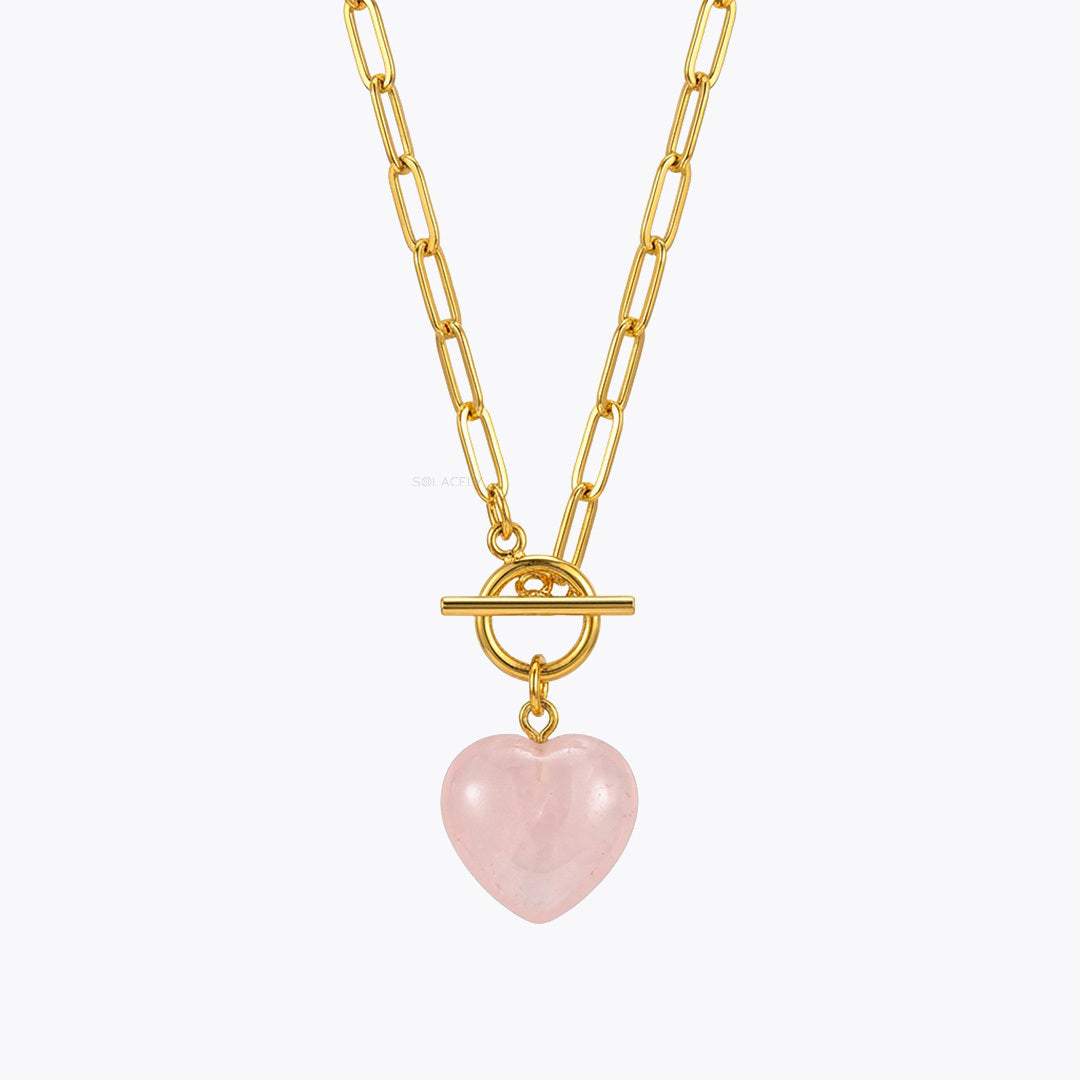 Rose Quartz Heart Necklace