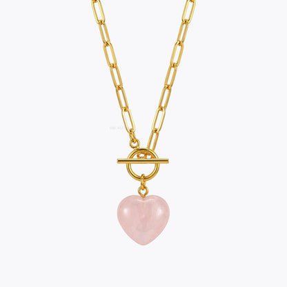 Rose Quartz Heart Necklace
