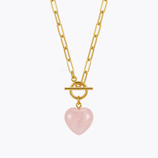 Tender Heart Rose Quartz Necklace