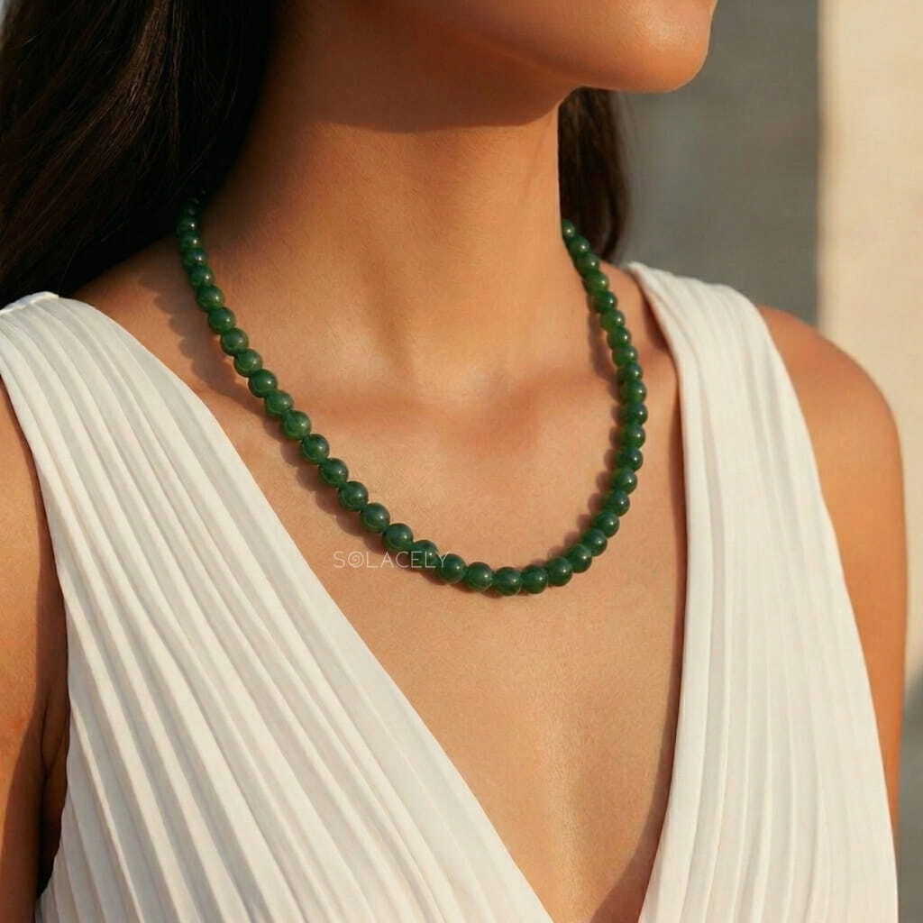 Green Jade Beaded Necklace