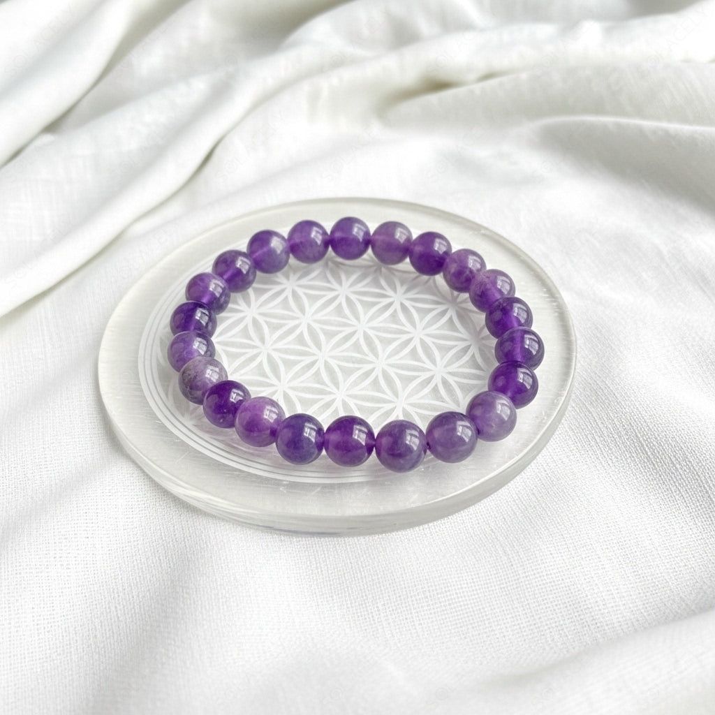Crystal Bracelet with Selenite Charging Plate