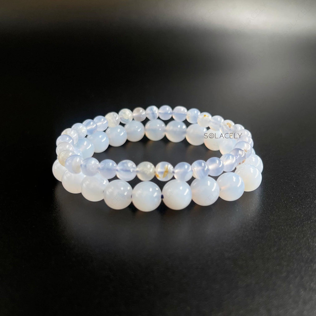 Soothing blue lace agate crystal bracelet
