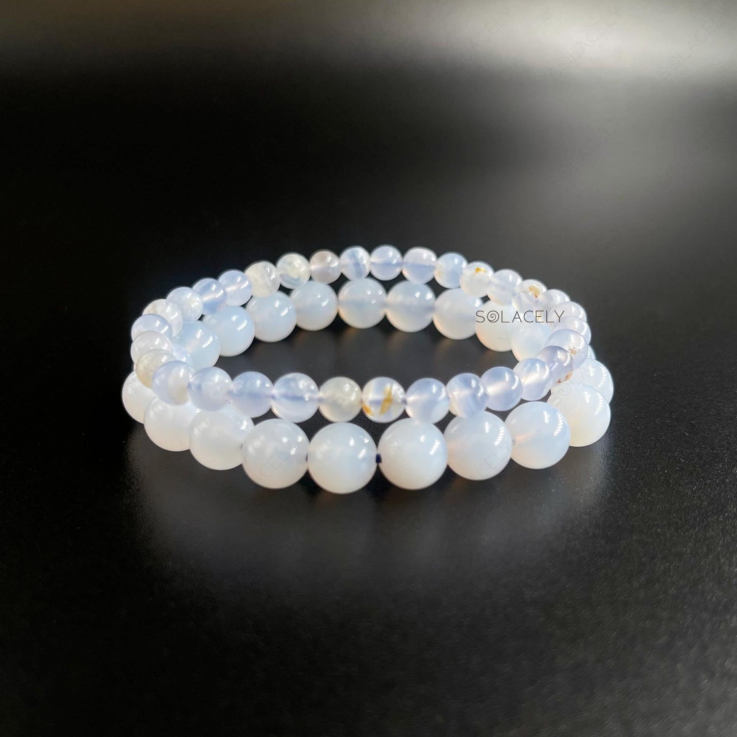 Soothing blue lace agate crystal bracelet