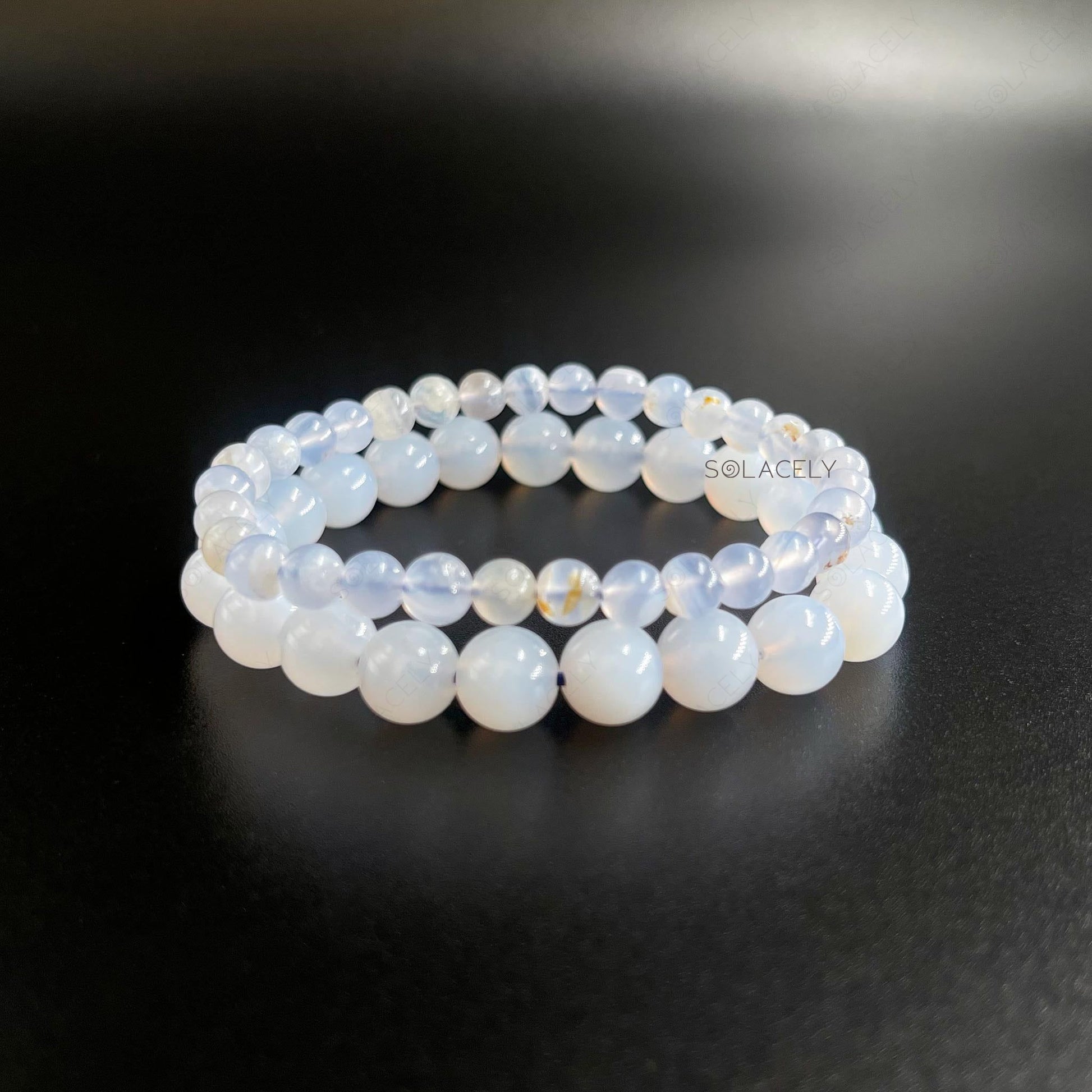 Soothing blue lace agate crystal bracelet