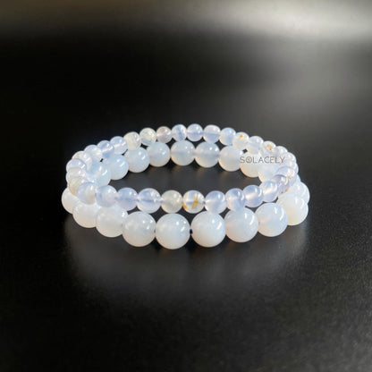 Soothing blue lace agate crystal bracelet