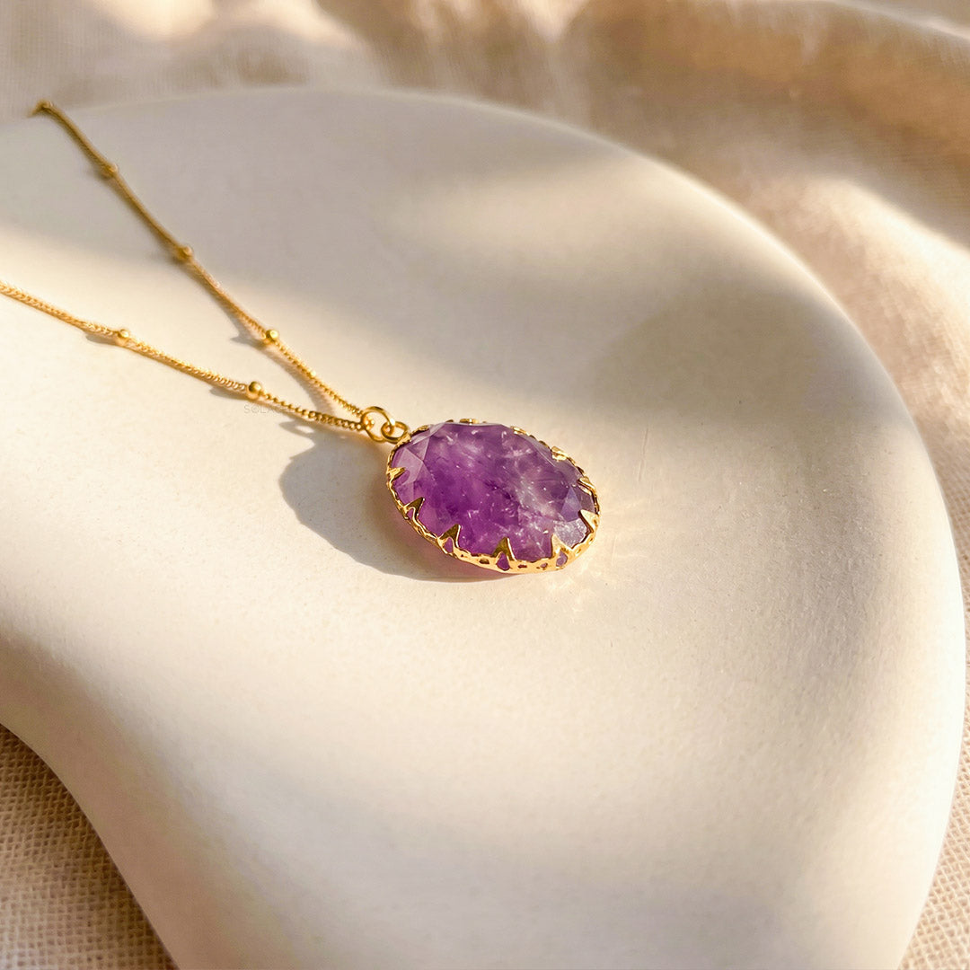 Spiritual amethyst crystal necklace