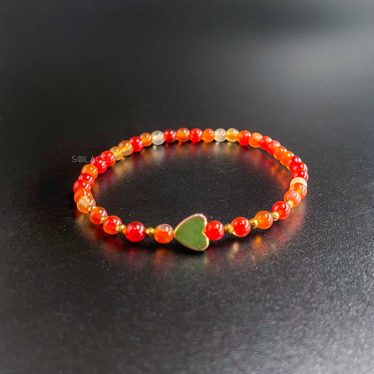 Spiritual carnelian heart charm bracelet