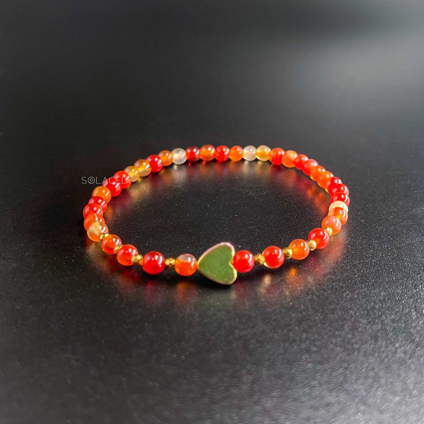 Spiritual carnelian heart charm bracelet