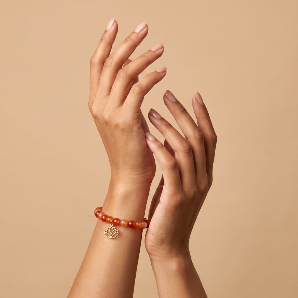 Spiritual carnelian lotus bracelet