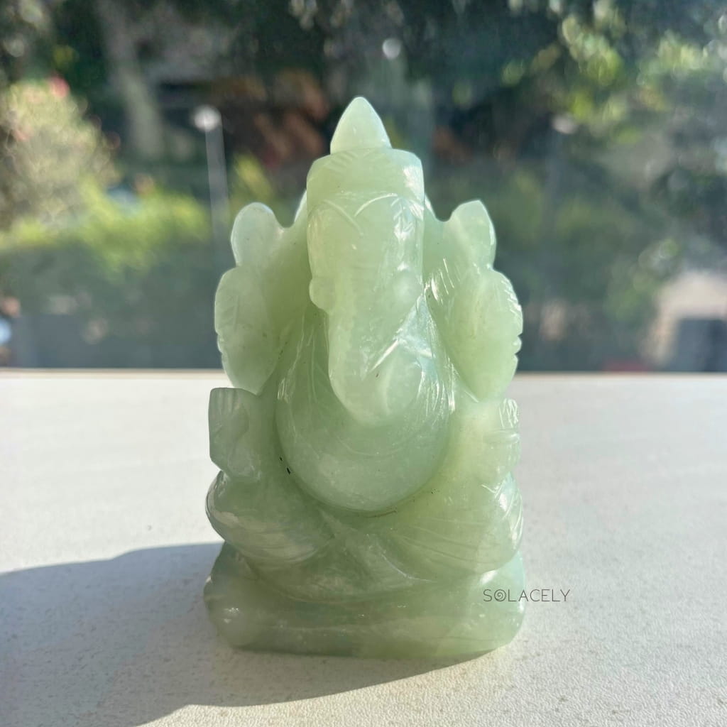 Spiritual green aventurine ganesha idol