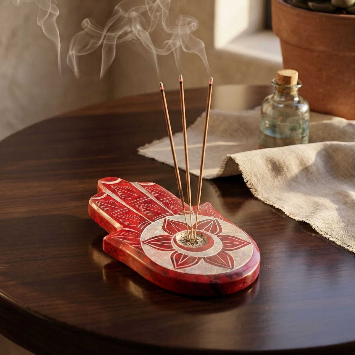 Spiritual hamsa incense holder