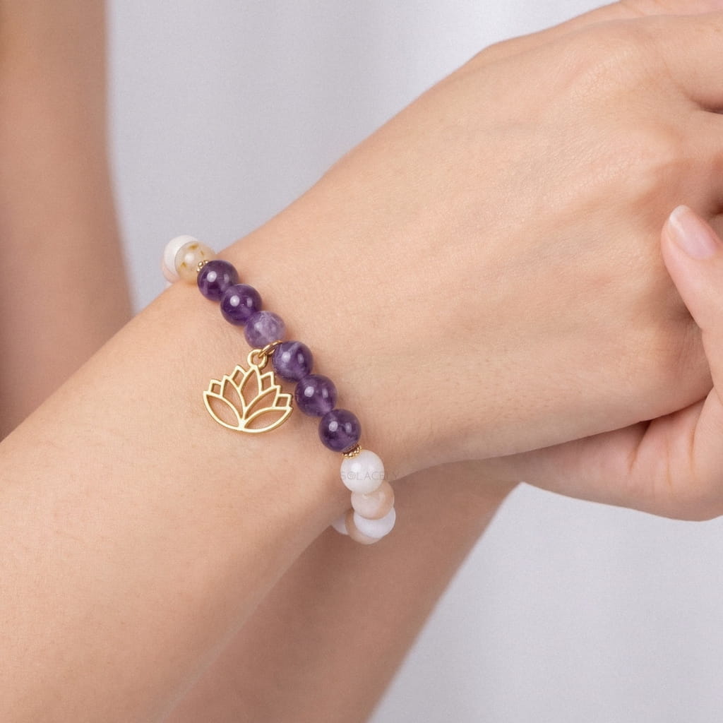 Spiritual pink opal amethyst bracelet