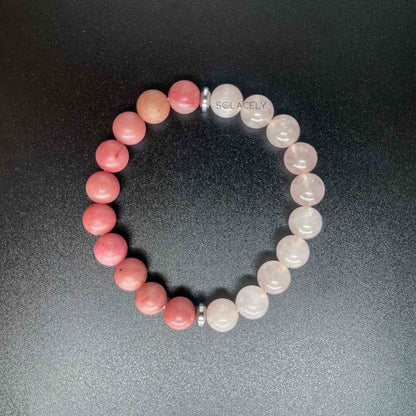 Spiritual rose quartz rhodochrosite energy bracelet