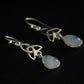 sterling silver celtic moonstone drop earrings