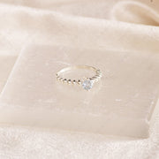 sterling silver faceted aquamarine ring