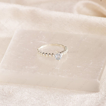 sterling silver faceted aquamarine ring