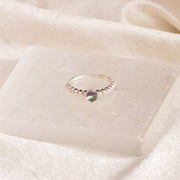 sterling silver faceted mystic topaz ring