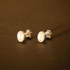 sterling silver stud earring with moonstone