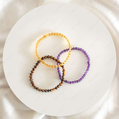amethyst, citrine and tigers eye success bracelet