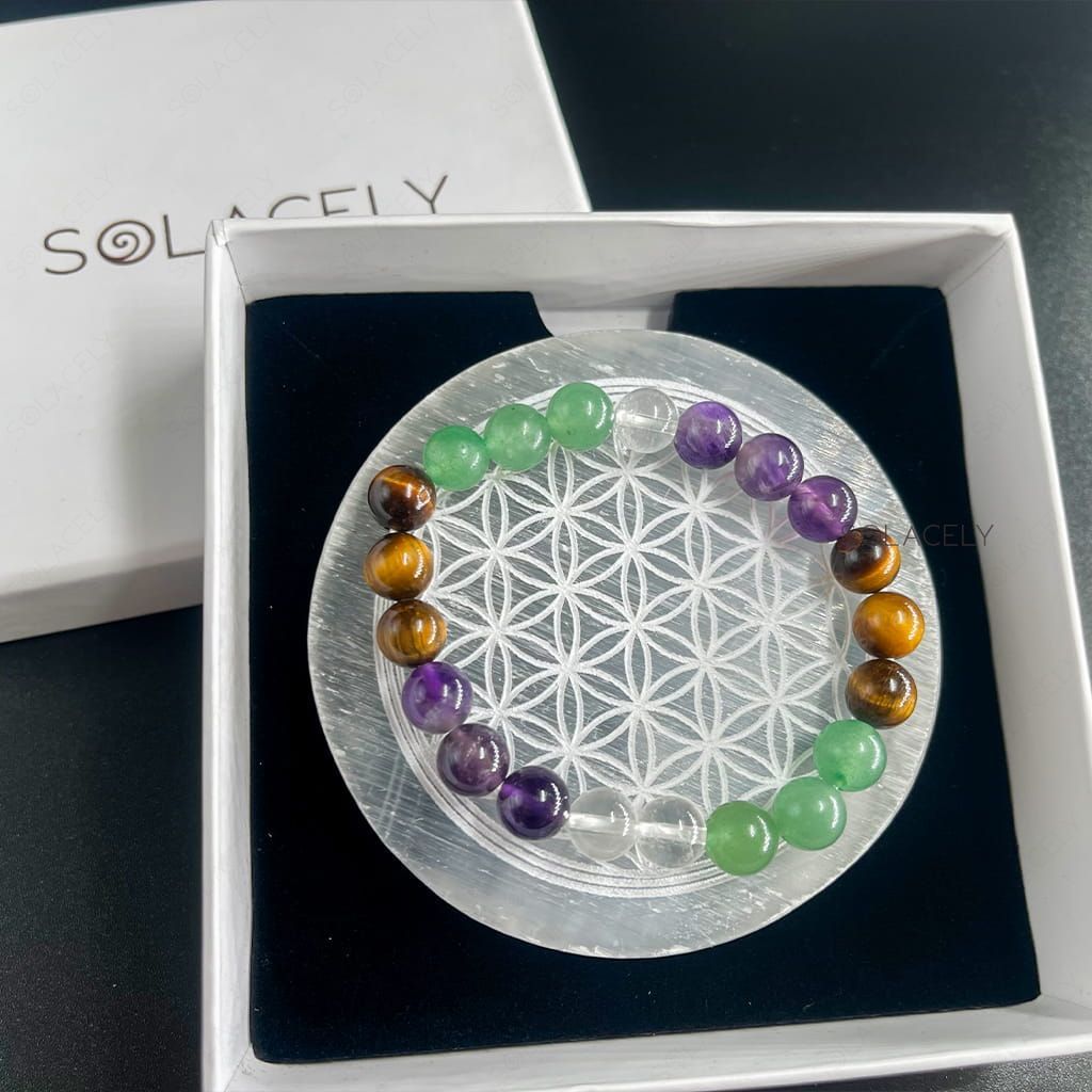 Crystal Bracelet with Selenite Charging Plate