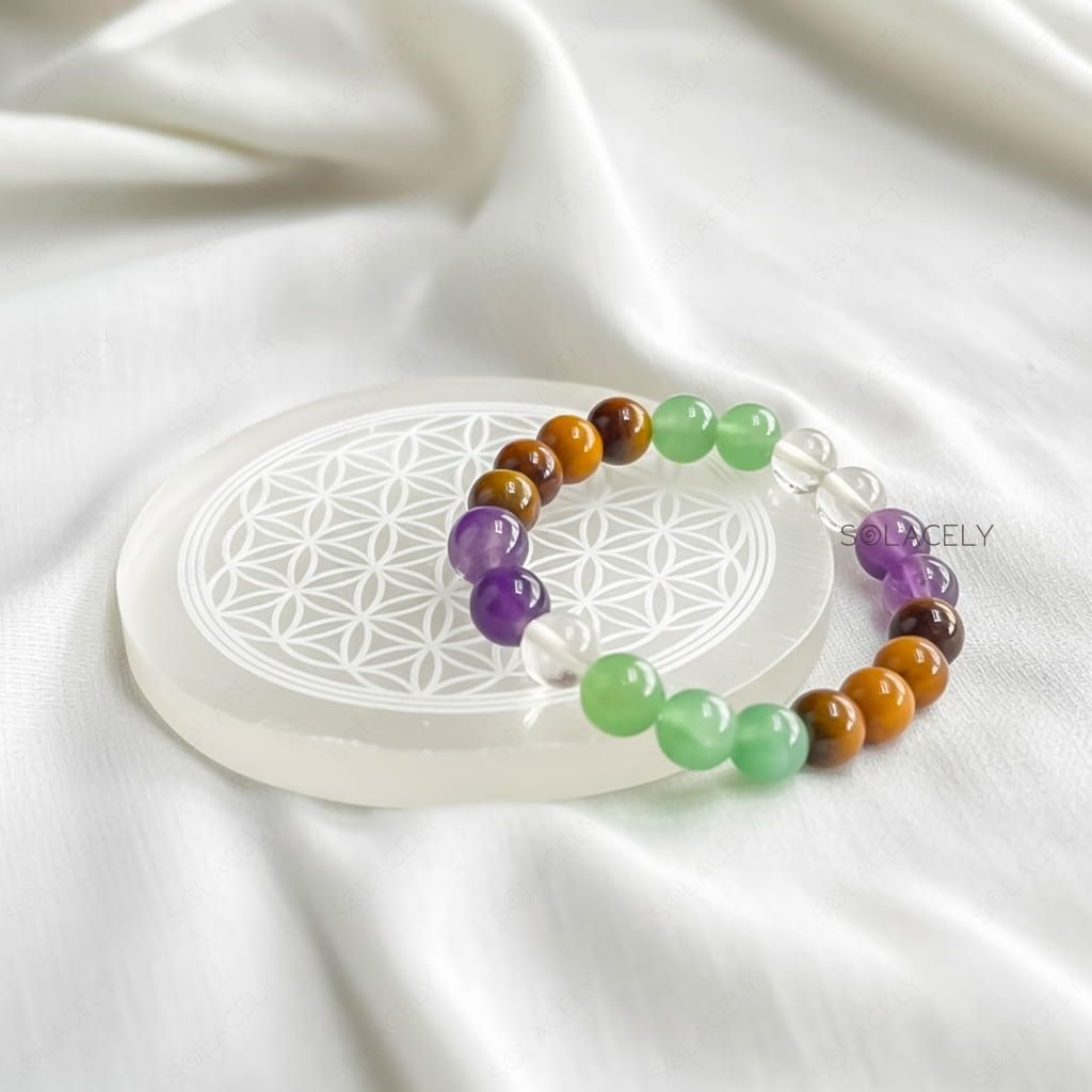 Crystal Bracelet with Selenite Charging Plate