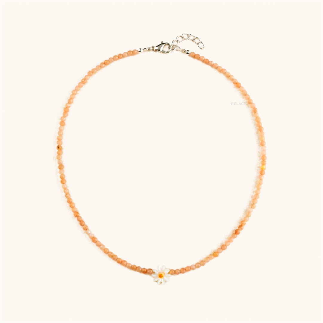 Sunlit daisy sunstone necklace