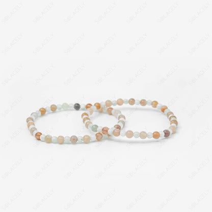 moonstone and sunstone 4mm beads bracelet