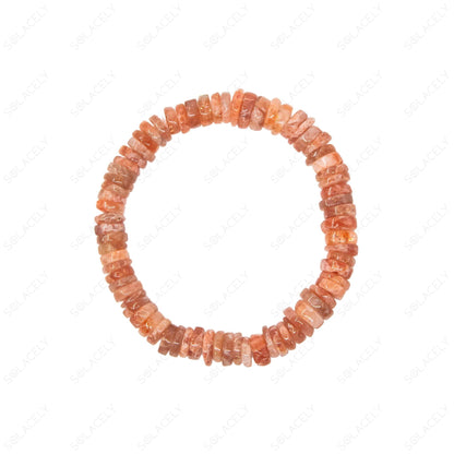 sunstone bracelet with tyre beads