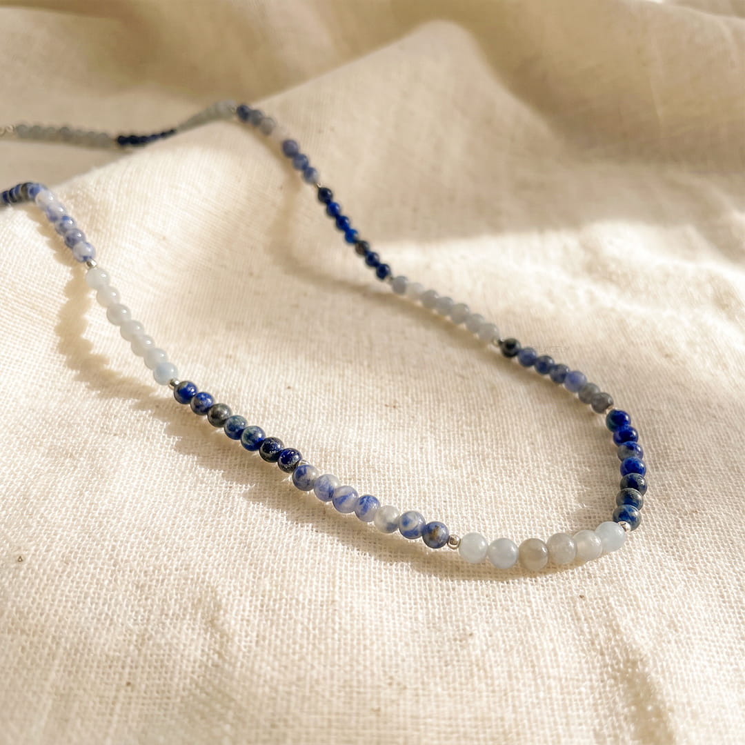 Throat chakra mala beads