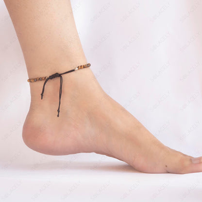 4mm tigers eye anklet