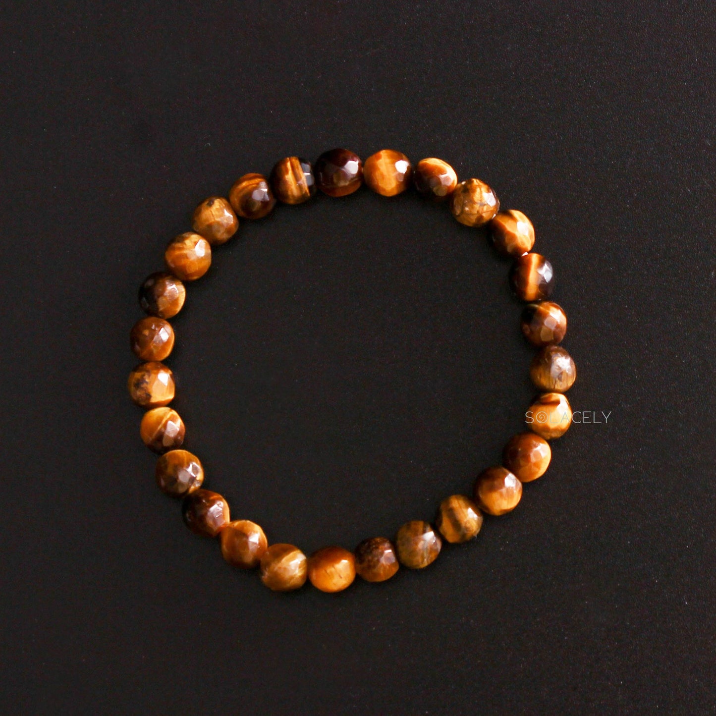 Tiger's Eye Faceted Crystal Bracelet - 6mm Beads