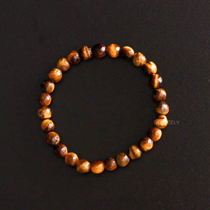 Tiger's Eye Faceted Crystal Bracelet - 6mm Beads
