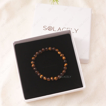 Tiger's Eye Crystal Beads Bracelet in gift box