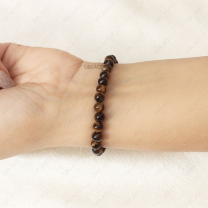 Tiger's Eye Crystal Beads Bracelet on Wrist