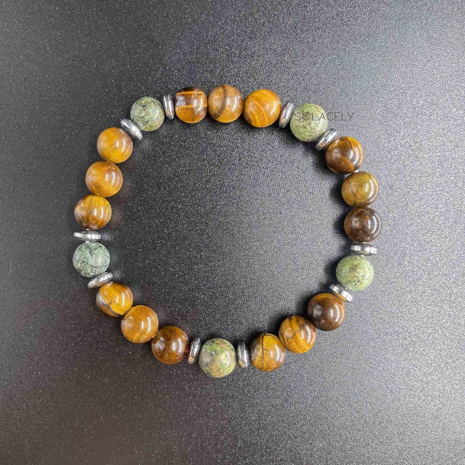 Tigers eye african turquoise stone bracelet