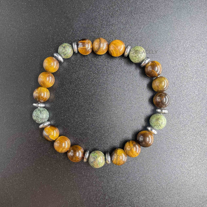 Tigers eye african turquoise stone bracelet