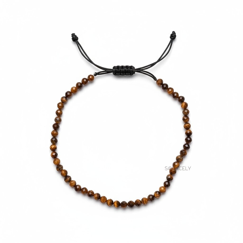 Tiger's eye crystal anklet with faceted beads