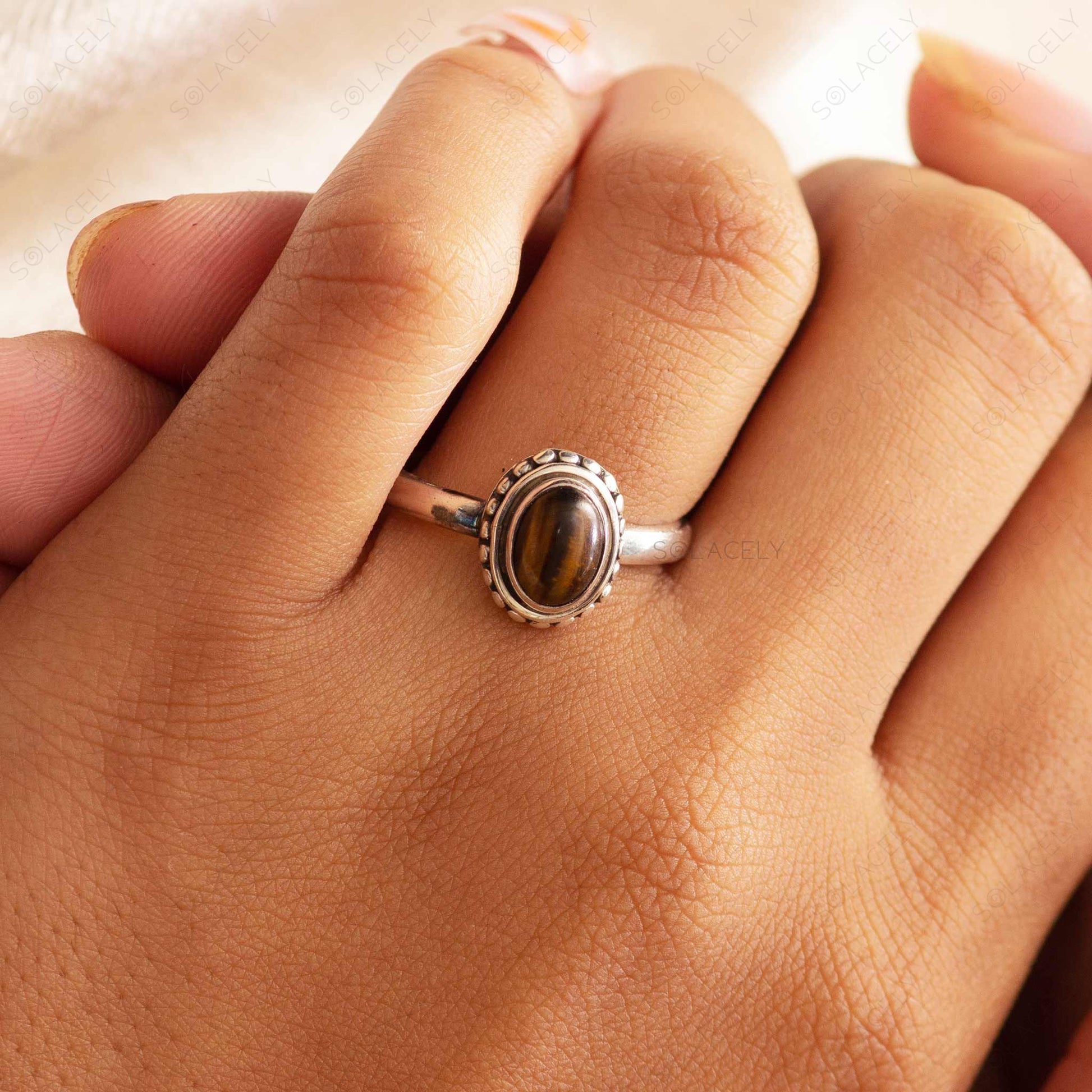 tigers eye oval sterling silver jewelry