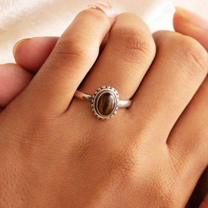 tigers eye oval sterling silver jewelry