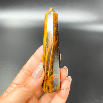 Tiger’s eye polished tower