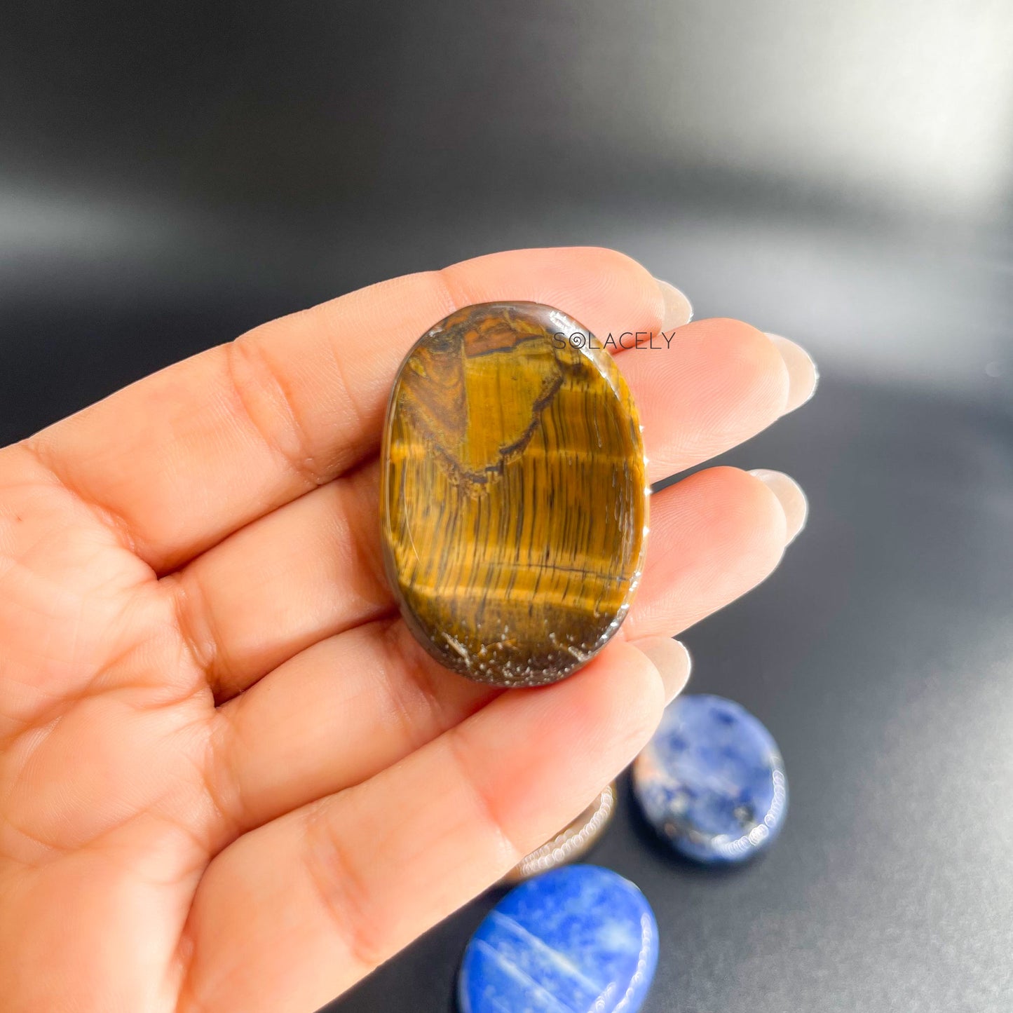 tigers eye worry stone