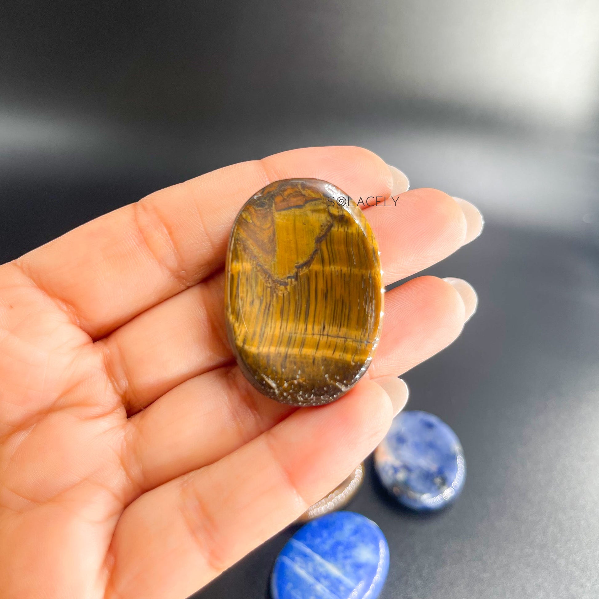 tigers eye worry stone