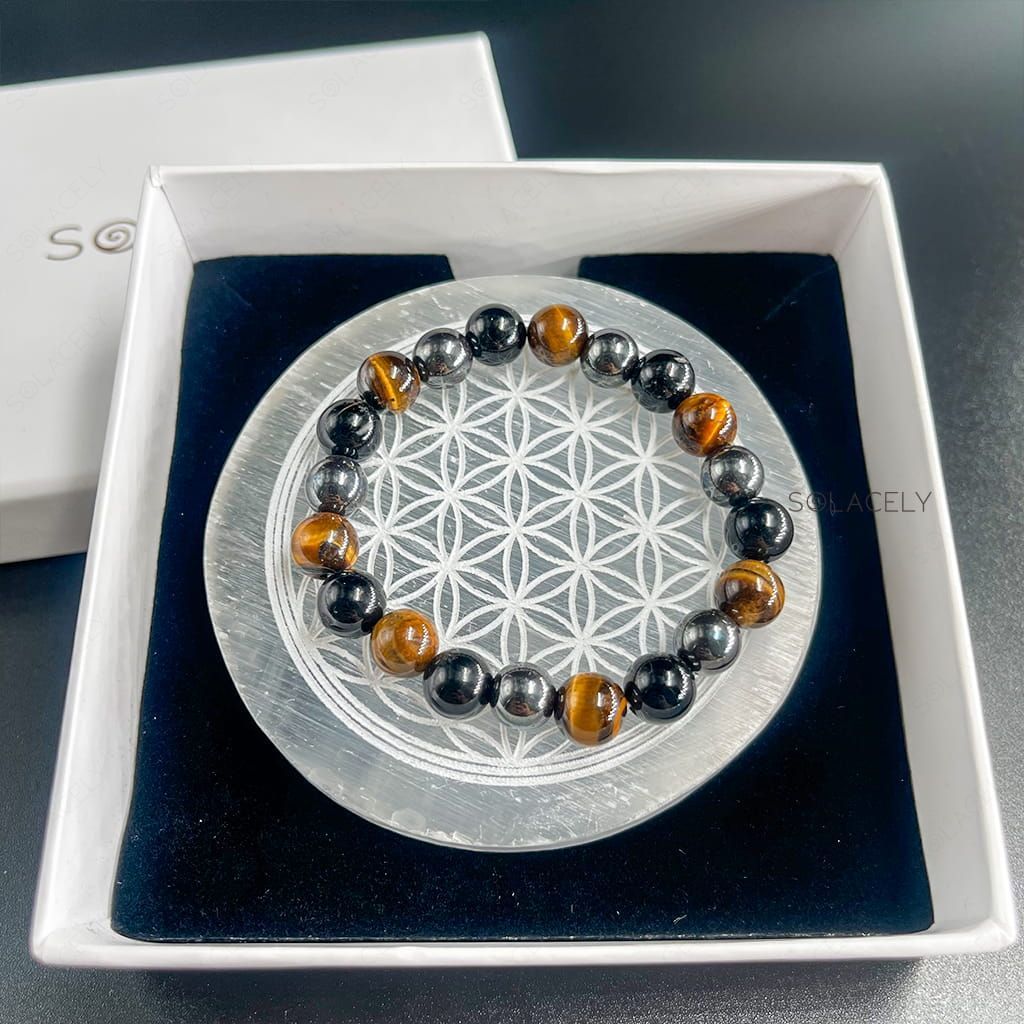 Crystal Bracelet with Selenite Charging Plate