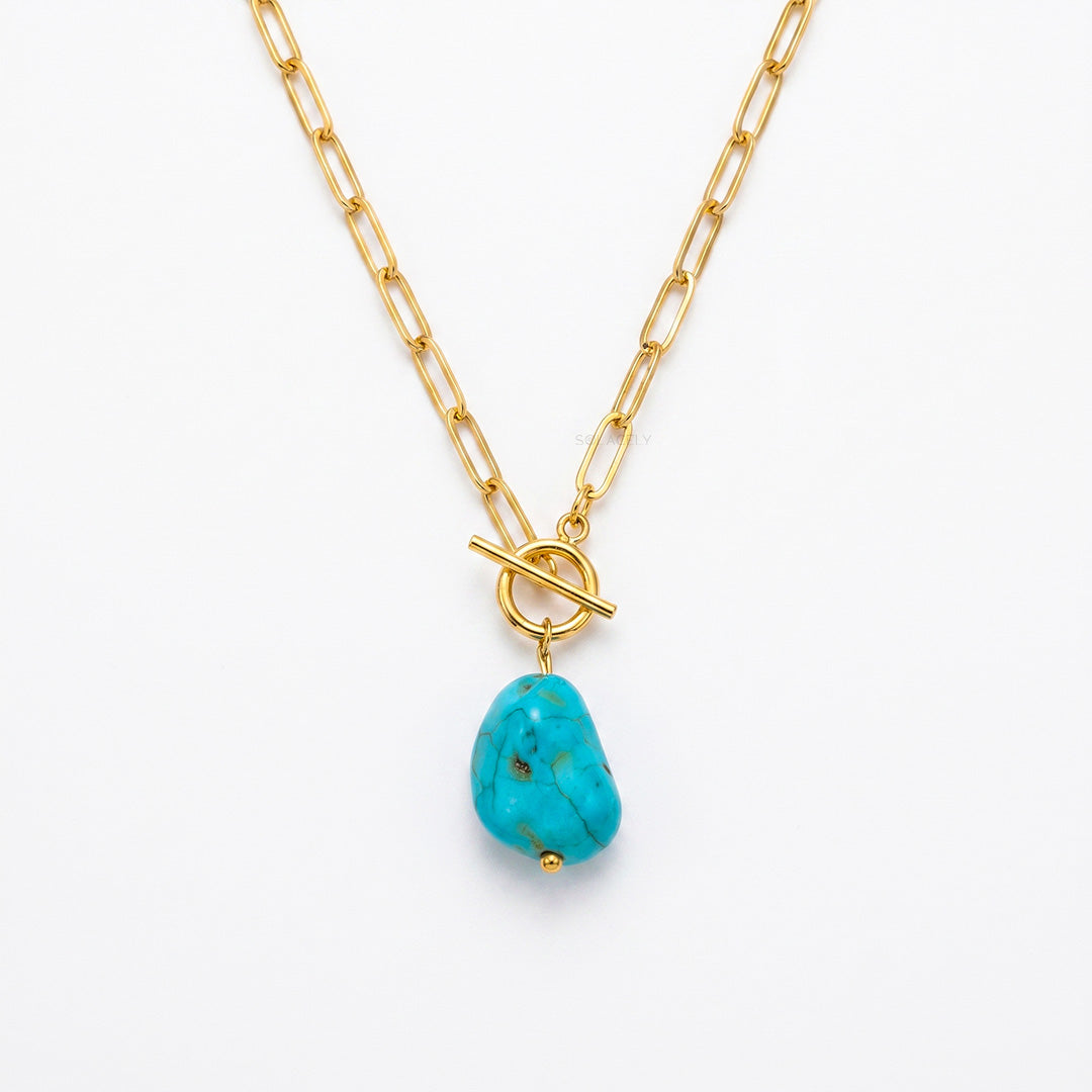 Turquoise healing crystal necklace