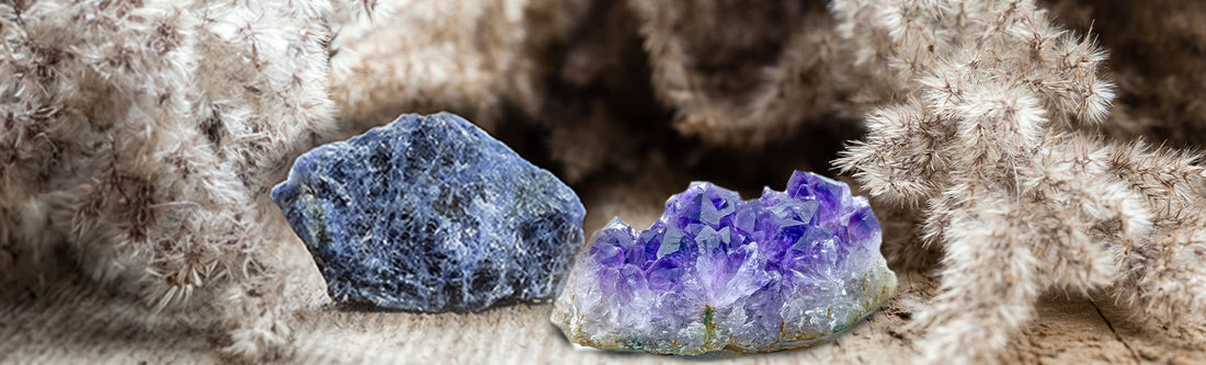 amethyst and sodalite crystal