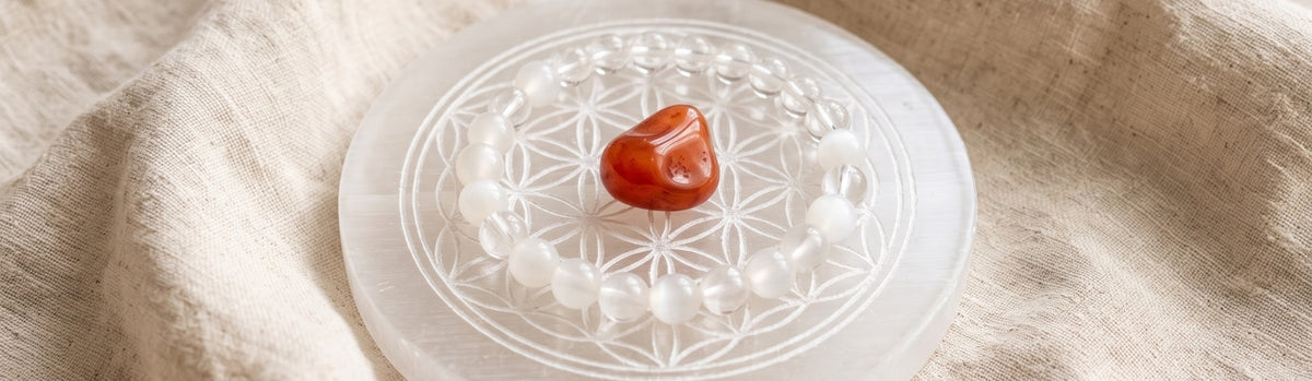 Using a selenite crystal charging plate